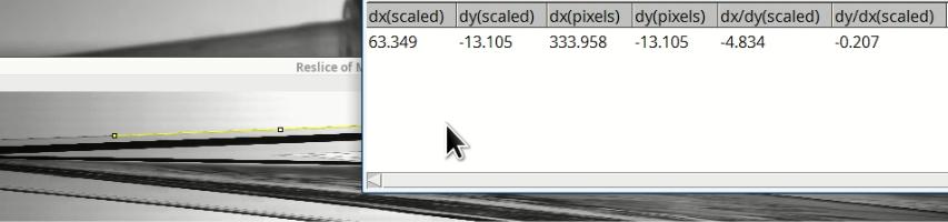 screenshot of slope fit and measure macro