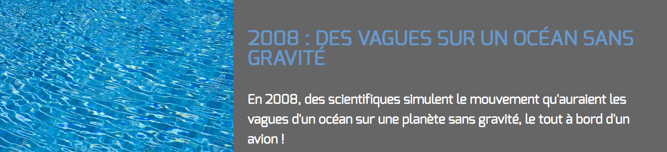 50 years of Scientific
                            Results: Waves on an ocean without gravity